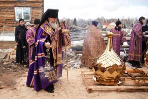 Епископ Августин совершил Чин основания храма и освящение куполов для храма Параскевы Пятницы в деревне Нечаиха Городецкого района