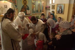Епископ Августин совершил Божественную литургию в храме Рождества Иоанна Предтечи п. Арья Уренского района