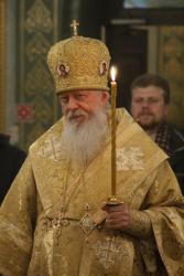 Епископ Августин совершил Всенощное бдение в кафедральном соборе иконы Божией Матери Феодоровская города Городца 