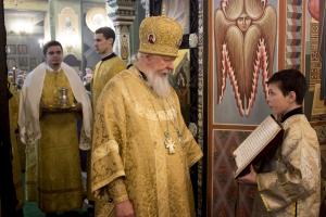 Епископ Городецкий и Ветлужский Августин совершил воскресное богослужение в Феодоровском кафедральном соборе Городца