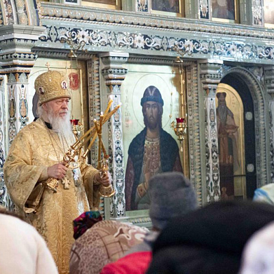 В Неделю о Страшном Суде епископ Городецкий и Ветлужский Августин совершил Божественную литургию в Городецком Феодоровском мужском монастыре