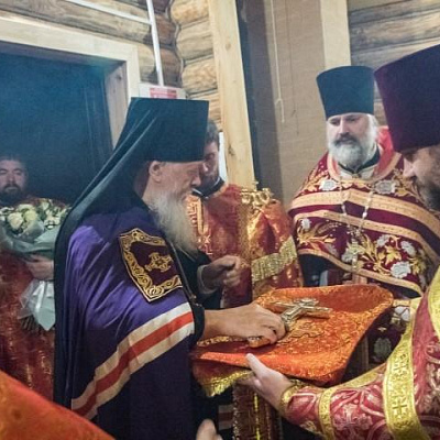 Епископ Городецкий и Ветлужский Августин совершил Божественную литургию в храме Веры, Надежды, Любови и матери их Софии в поселке Буревестник Городецкого района