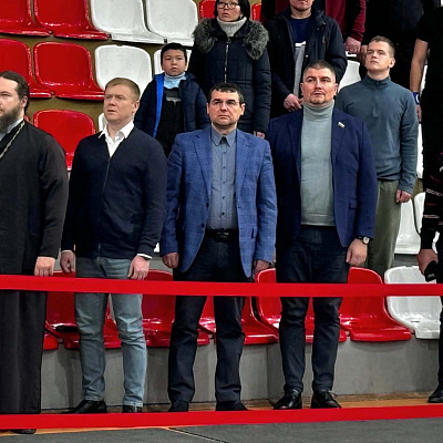 Клирик Борского округа принял участие в открытии всероссийского юношеского турнира по греко-римской борьбе