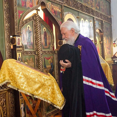 Епископ Городецкий и Ветлужский Августин совершил Божественную литургию в Высоковском Успенском мужском монастыре