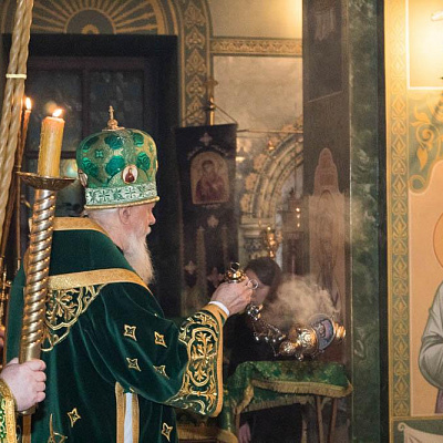 Епископ Городецкий и Ветлужский Августин совершил Всенощное бдение накануне торжеств в честь святого Александра Невского в Городецком Феодоровском мужском монастыре