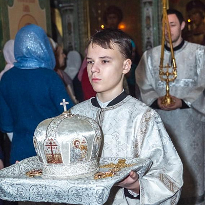 В праздник Сретения Господня епископ Городецкий и Ветлужский Августин совершил Божественную литургию в Феодоровском кафедральном соборе Городца