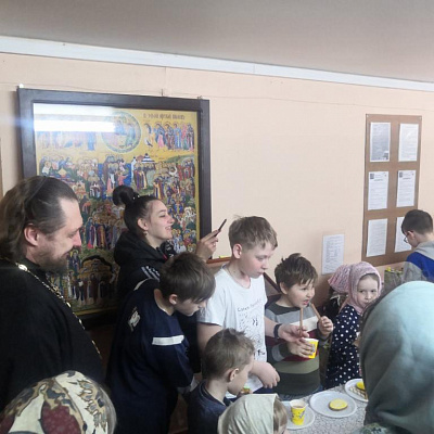 Пасхальный праздник для детей в храме Святаго Духа Городецкого благочиния