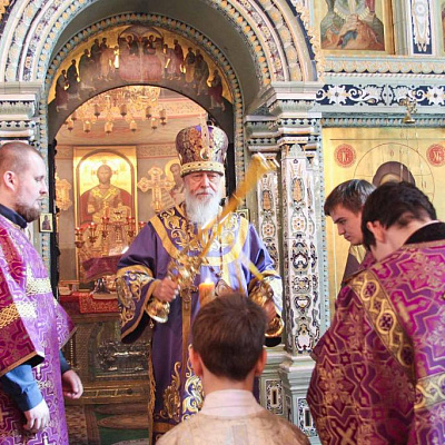 В Великий Четверток епископ Городецкий и Ветлужский Августин совершил литургию в кафедральном соборе Городца