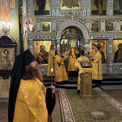 В канун Недели 11-й по Пятидесятнице епископ Городецкий и Ветлужский Парамон совершил Всенощное бдение в Городецком Феодоровском мужском монастыре