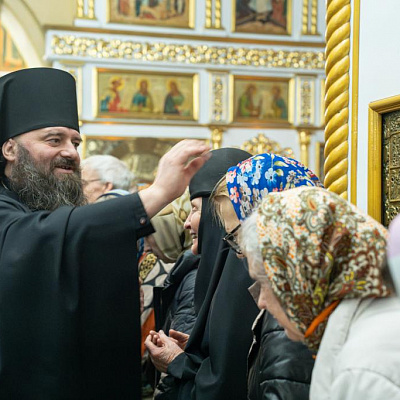 В канун праздника Благовещения Пресвятой Богородицы епископ Городецкий и Ветлужский Парамон совершил Всенощное бдение в Городецком кафедральном соборе Покрова Пресвятой Богородицы