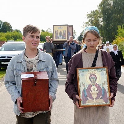 В Богородском благочинии в восстанавливающемся Успенском храме села Афанасьево совершена Божественная литургия