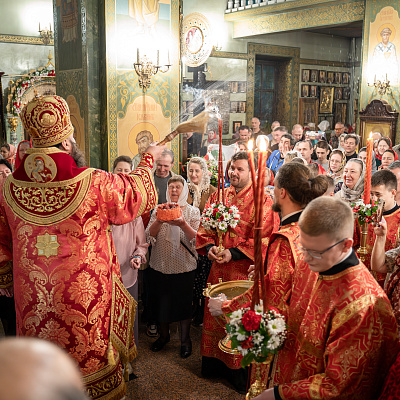 В праздник Светлого Христова Воскресения епископ Городецкий и Ветлужский Парамон совершил Пасхальные богослужения в Городецком Феодоровском мужском монастыре