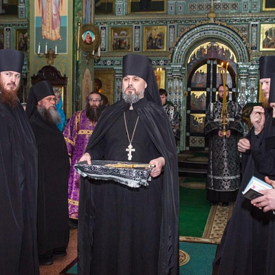 Епископ Городецкий и Ветлужский Августин совершил Литургию Преждеосвященных Даров в Городецком Феодоровском мужском монастыре